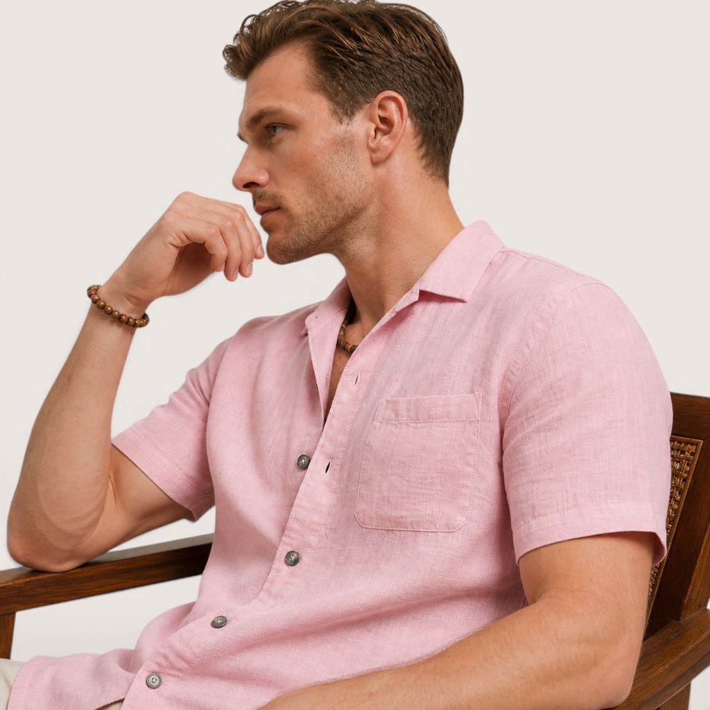 Marvello | Men’s Linen Short Sleeve Set