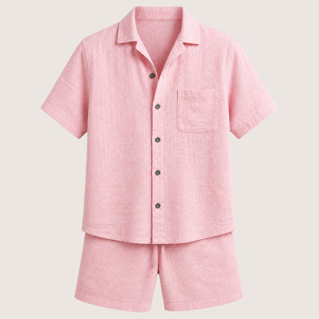 Marvello | Men’s Linen Short Sleeve Set