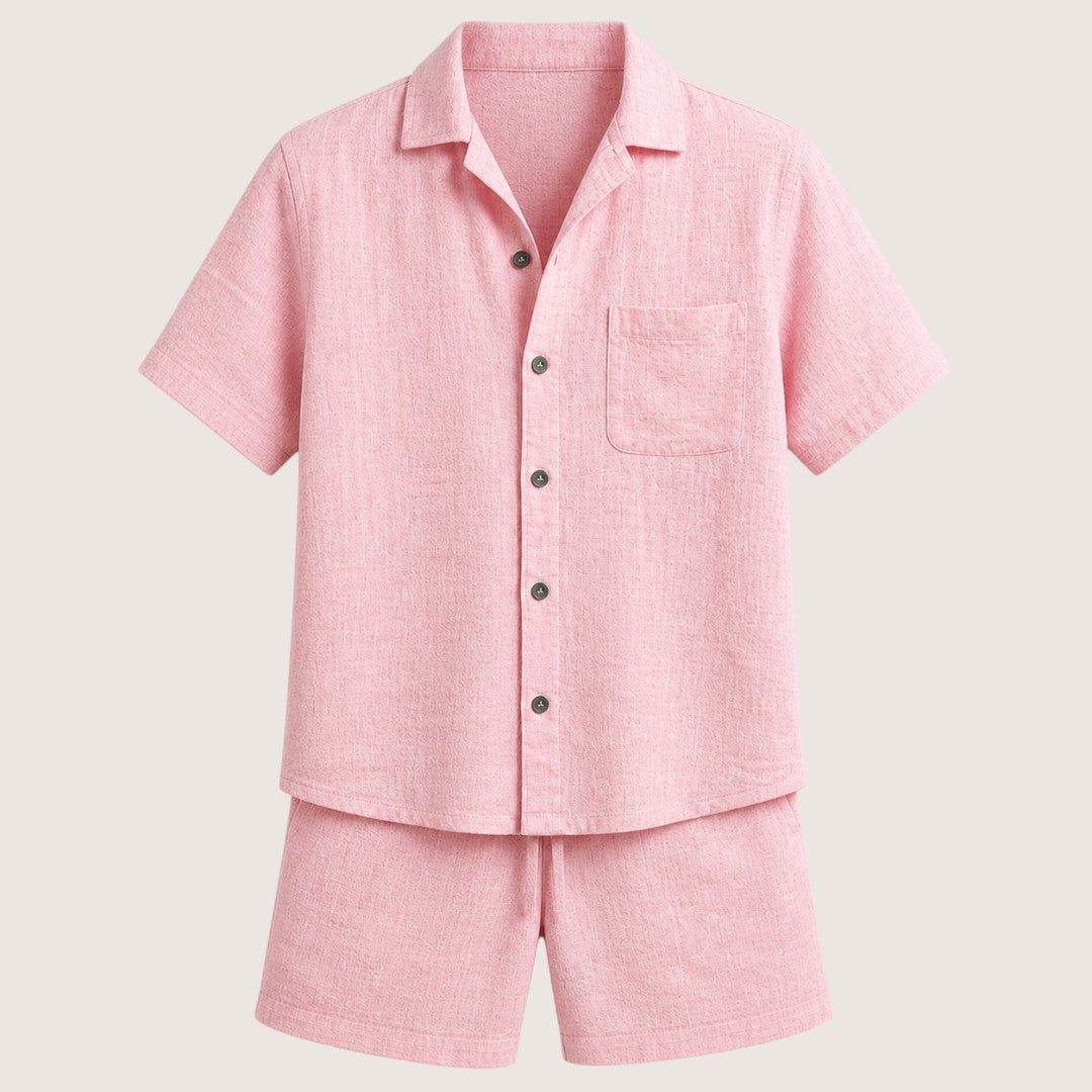 Marvello | Men’s Linen Short Sleeve Set