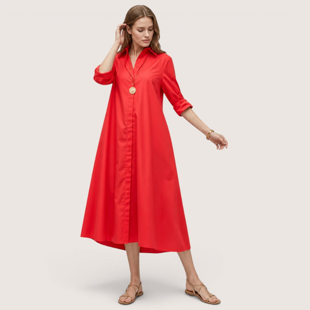 Elviera | Women’s Button-Down Shirt Midi Dress