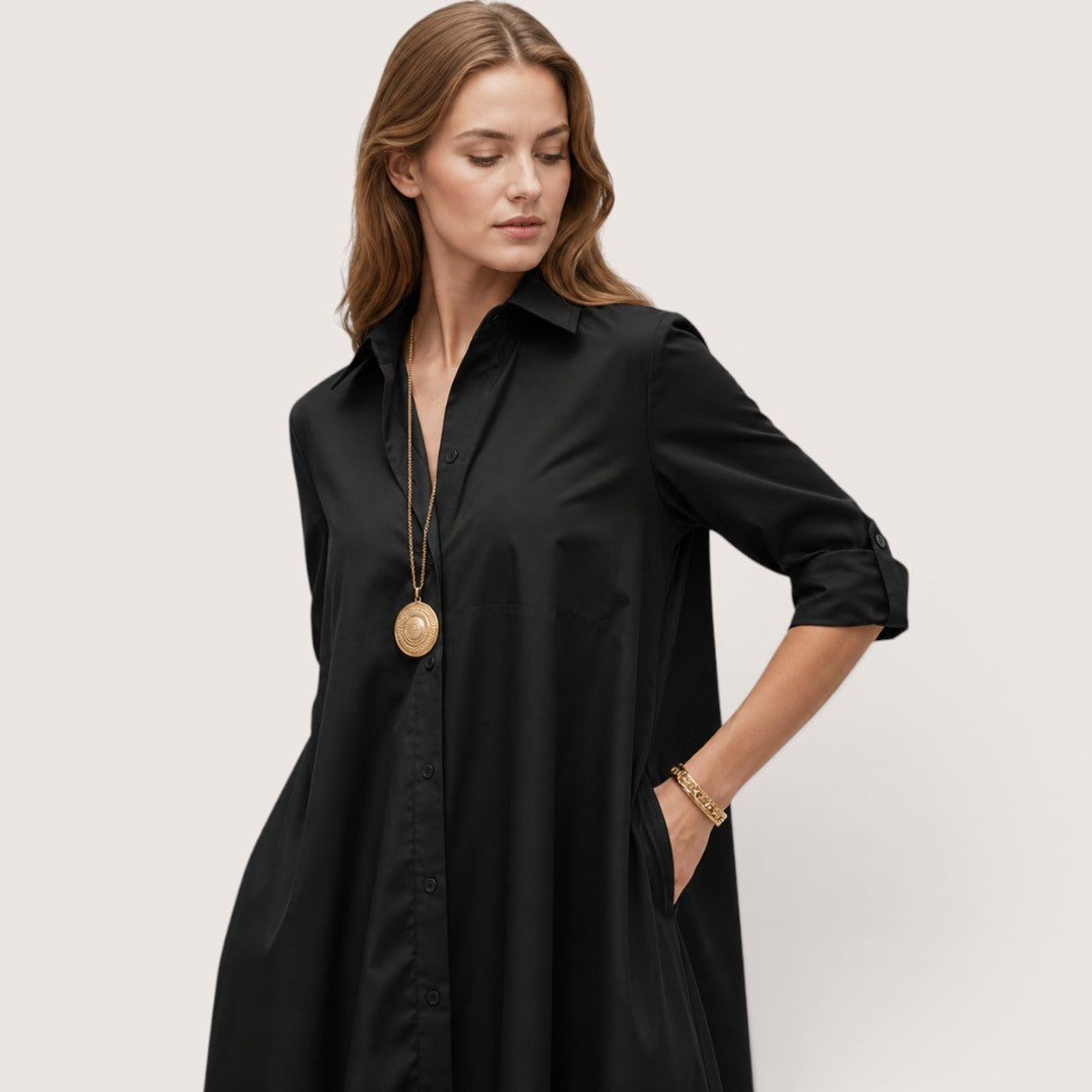 Elviera | Women’s Button-Down Shirt Midi Dress
