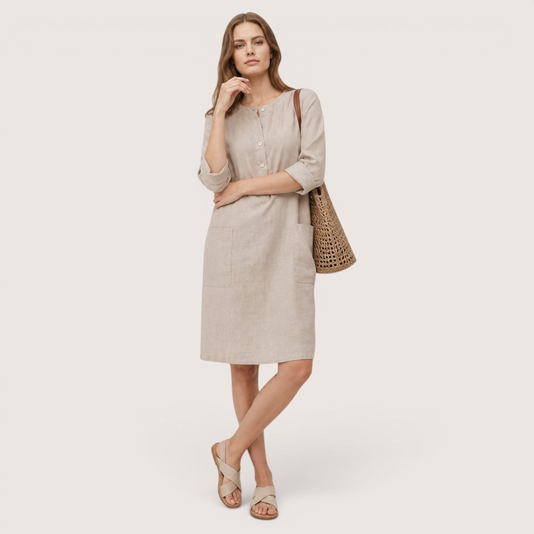 Corena | Women’s Button-Front Casual Shift Dress