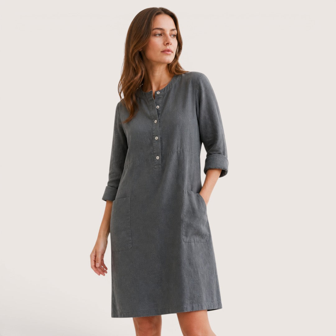 Corena | Women’s Button-Front Casual Shift Dress