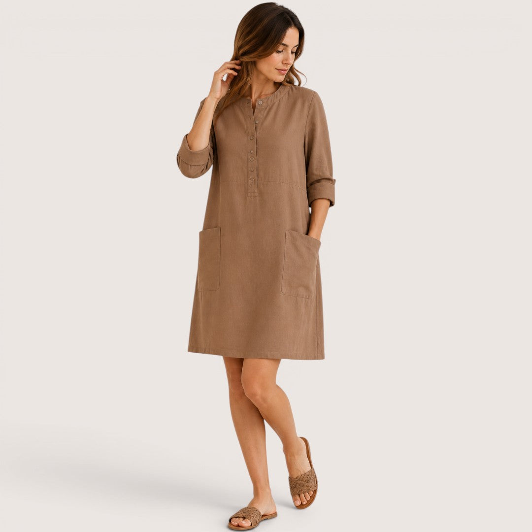 Corena | Women’s Button-Front Casual Shift Dress