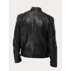 Dorian | Men's Leather Biker Jacket With Zip Pockets