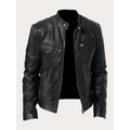 Dorian | Men's Leather Biker Jacket With Zip Pockets