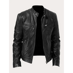 Dorian | Men's Leather Biker Jacket With Zip Pockets