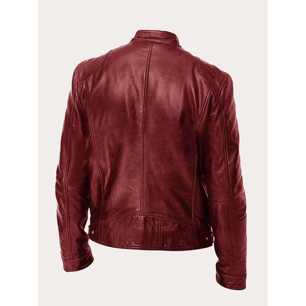 Dorian | Men's Leather Biker Jacket With Zip Pockets