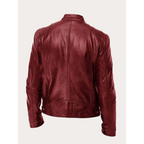 Dorian | Men's Leather Biker Jacket With Zip Pockets