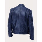 Dorian | Men's Leather Biker Jacket With Zip Pockets