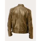 Dorian | Men's Leather Biker Jacket With Zip Pockets