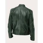 Dorian | Men's Leather Biker Jacket With Zip Pockets