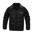 Ethan | Men's Quilted Faux Leather Sherpa-Collar Jacket