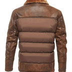 Ethan | Men's Quilted Faux Leather Sherpa-Collar Jacket