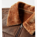 Ethan | Men's Quilted Faux Leather Sherpa-Collar Jacket