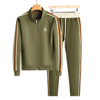 Freddie| Men's Two-Piece Zip-Front Tracksuit Set Contrast Stripe