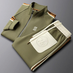 Freddie| Men's Two-Piece Zip-Front Tracksuit Set Contrast Stripe