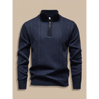 George | Men's Cable-Knit Quarter-Zip Stand-Collar Sweater