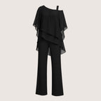 Elara | Women’s Two-Piece Chiffon Top and Wide Leg Pants Set