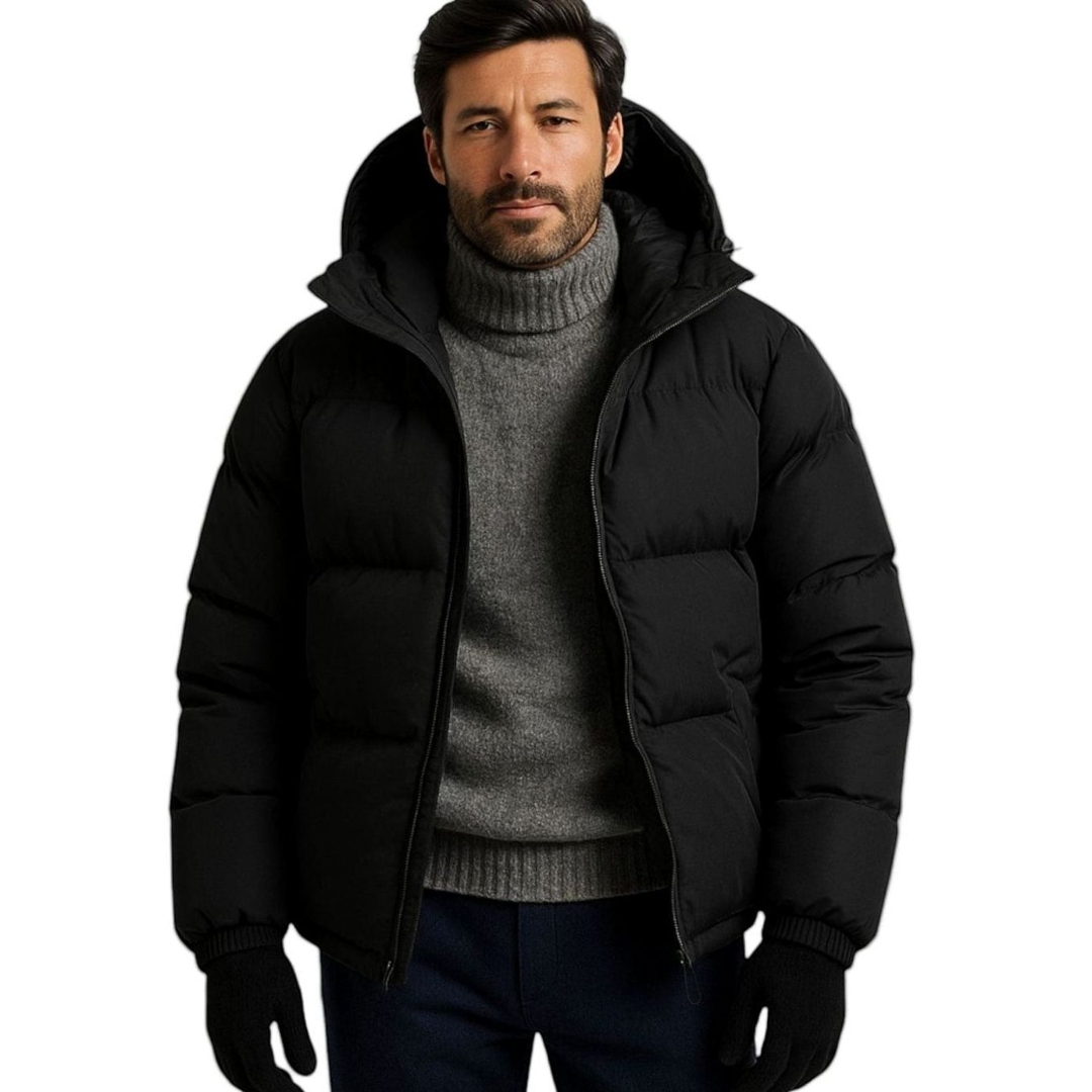 Grayson | Men's Hooded Quilted Puffer Jacket With Zip Front