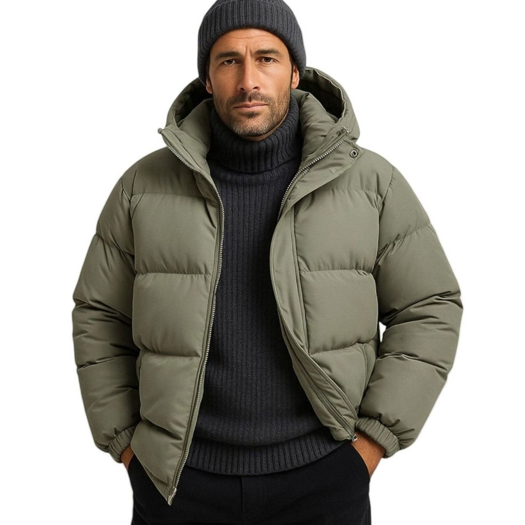 Grayson | Men's Hooded Quilted Puffer Jacket With Zip Front