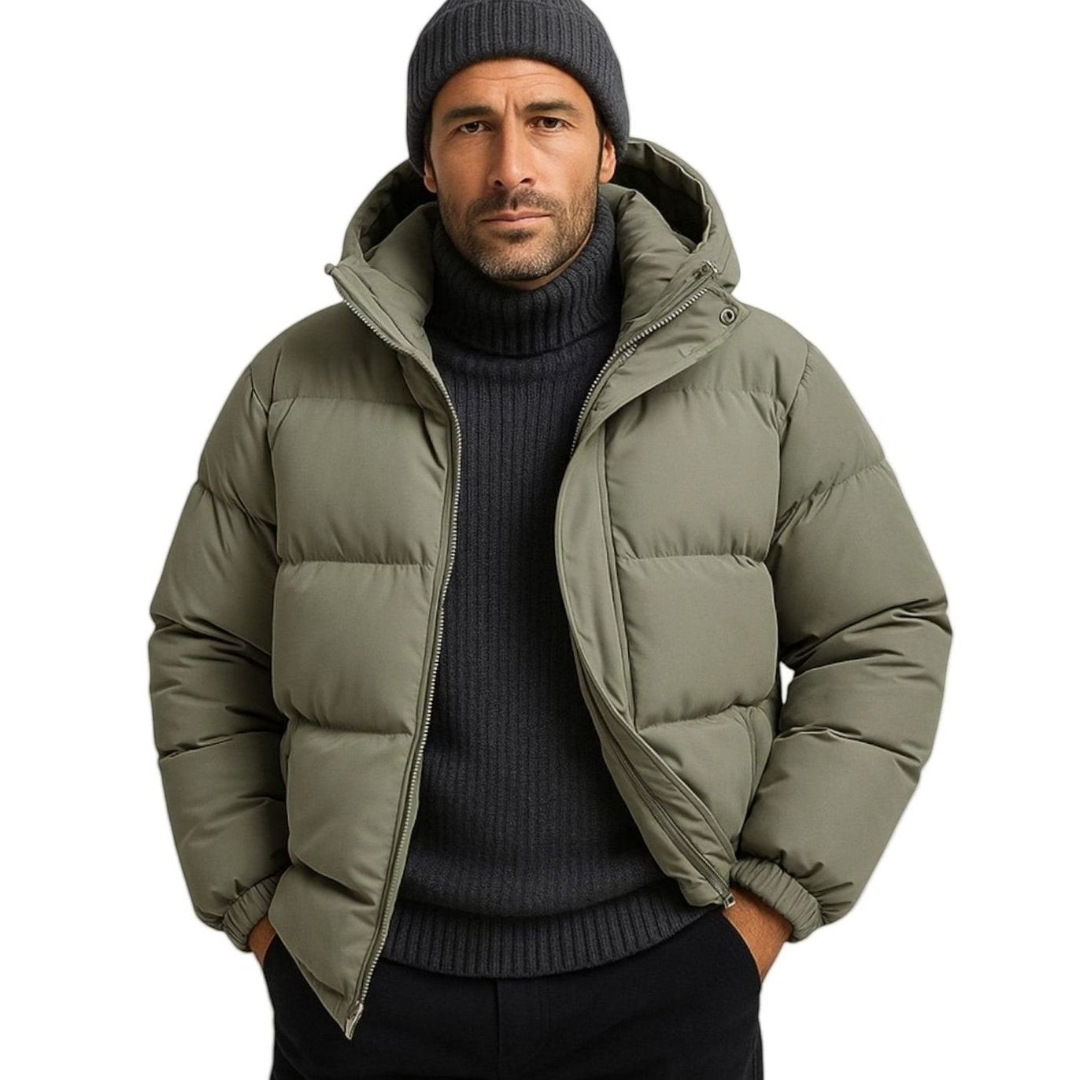 Grayson | Men's Hooded Quilted Puffer Jacket With Zip Front