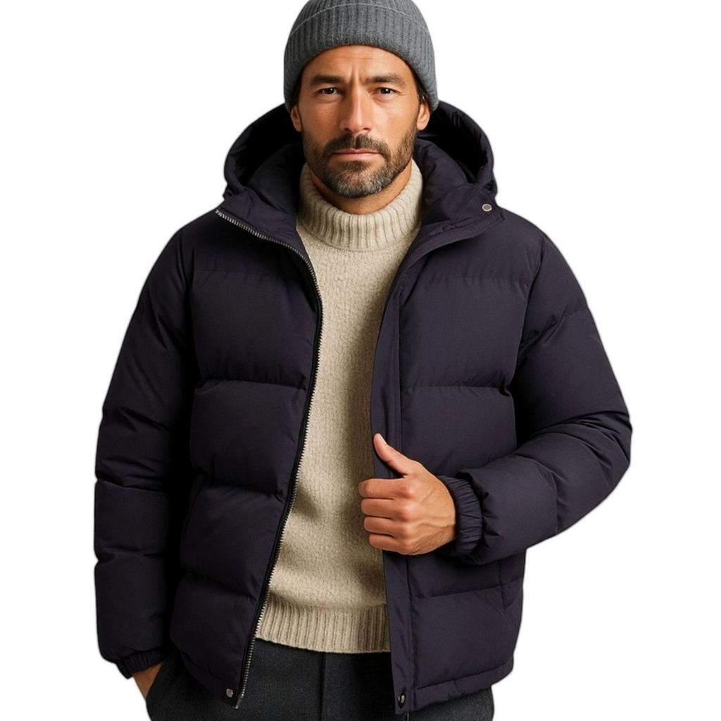 Grayson | Men's Hooded Quilted Puffer Jacket With Zip Front