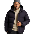 Grayson | Men's Hooded Quilted Puffer Jacket With Zip Front