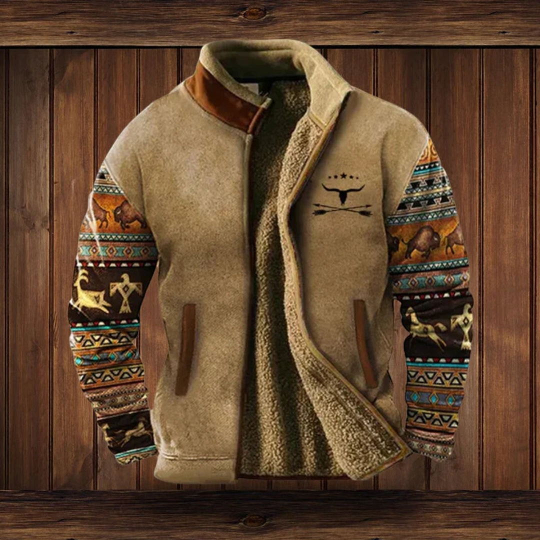 Henry | Men's Aztec Print Sherpa-Lined Full-Zip Jacket