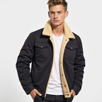 Isaac | Men's Sherpa-Lined Fleece Jacket With Snap-Button Closure