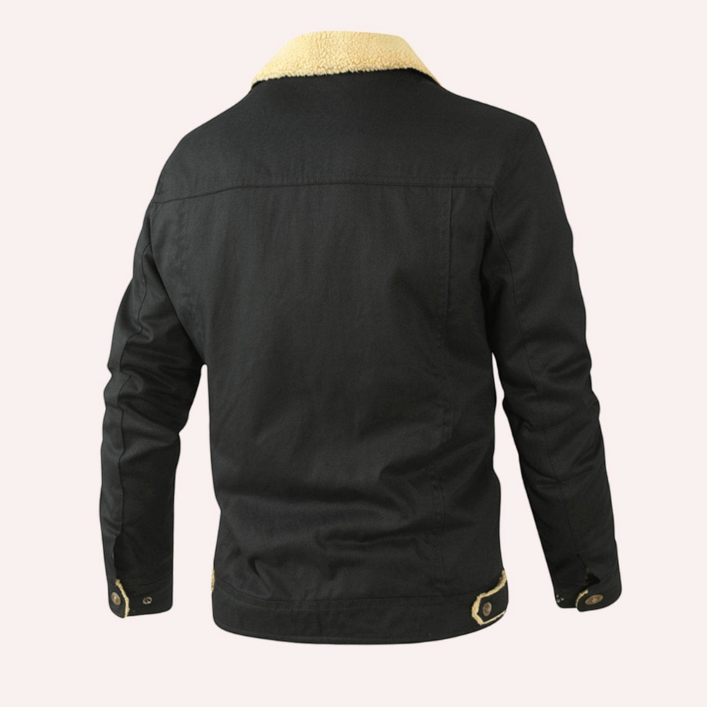Isaac | Men's Sherpa-Lined Fleece Jacket With Snap-Button Closure