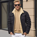 Isaac | Men's Sherpa-Lined Fleece Jacket With Snap-Button Closure