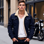 Isaac | Men's Sherpa-Lined Fleece Jacket With Snap-Button Closure