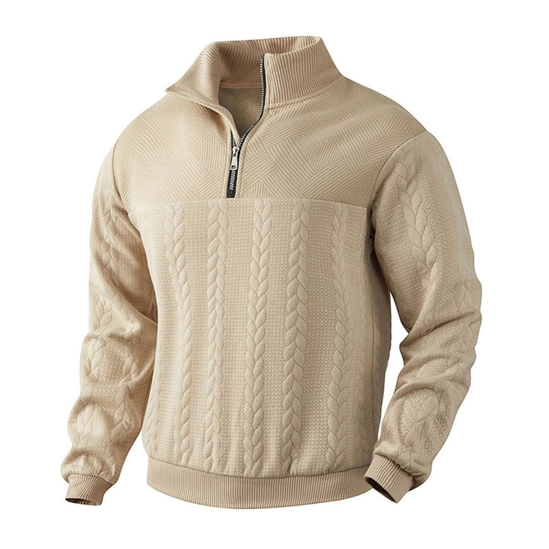 Lachlan | Men's Cable Knit Quarter-Zip Pullover Sweater