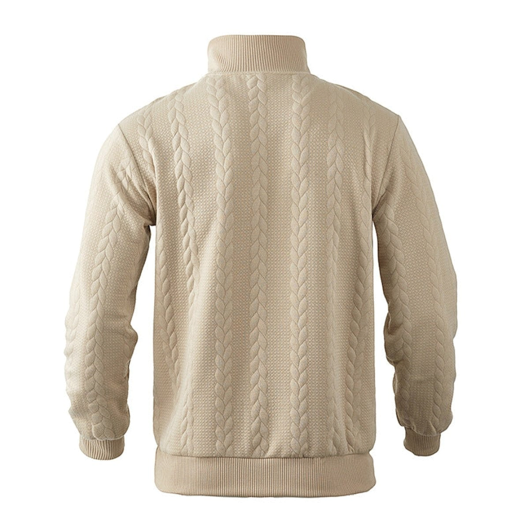 Lachlan | Men's Cable Knit Quarter-Zip Pullover Sweater