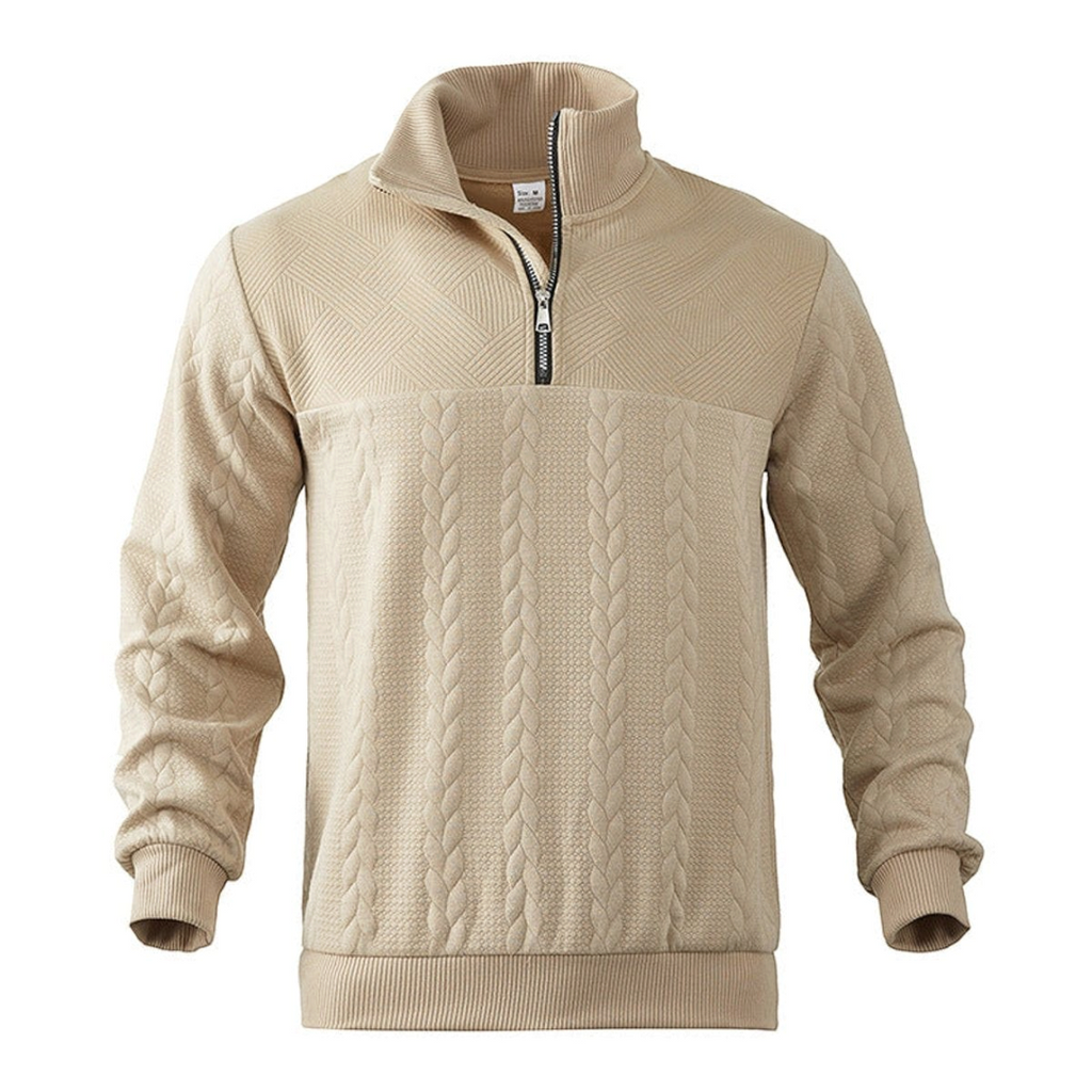 Lachlan | Men's Cable Knit Quarter-Zip Pullover Sweater
