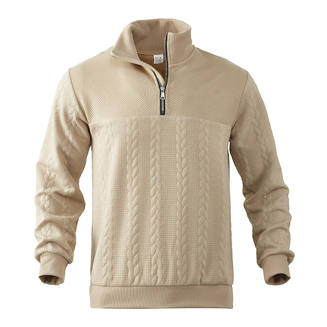 Lachlan | Men's Cable Knit Quarter-Zip Pullover Sweater