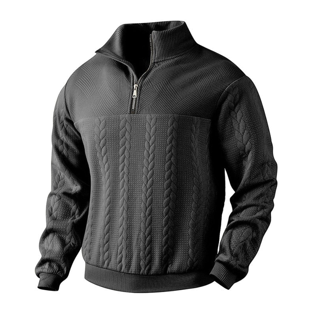 Lachlan | Men's Cable Knit Quarter-Zip Pullover Sweater