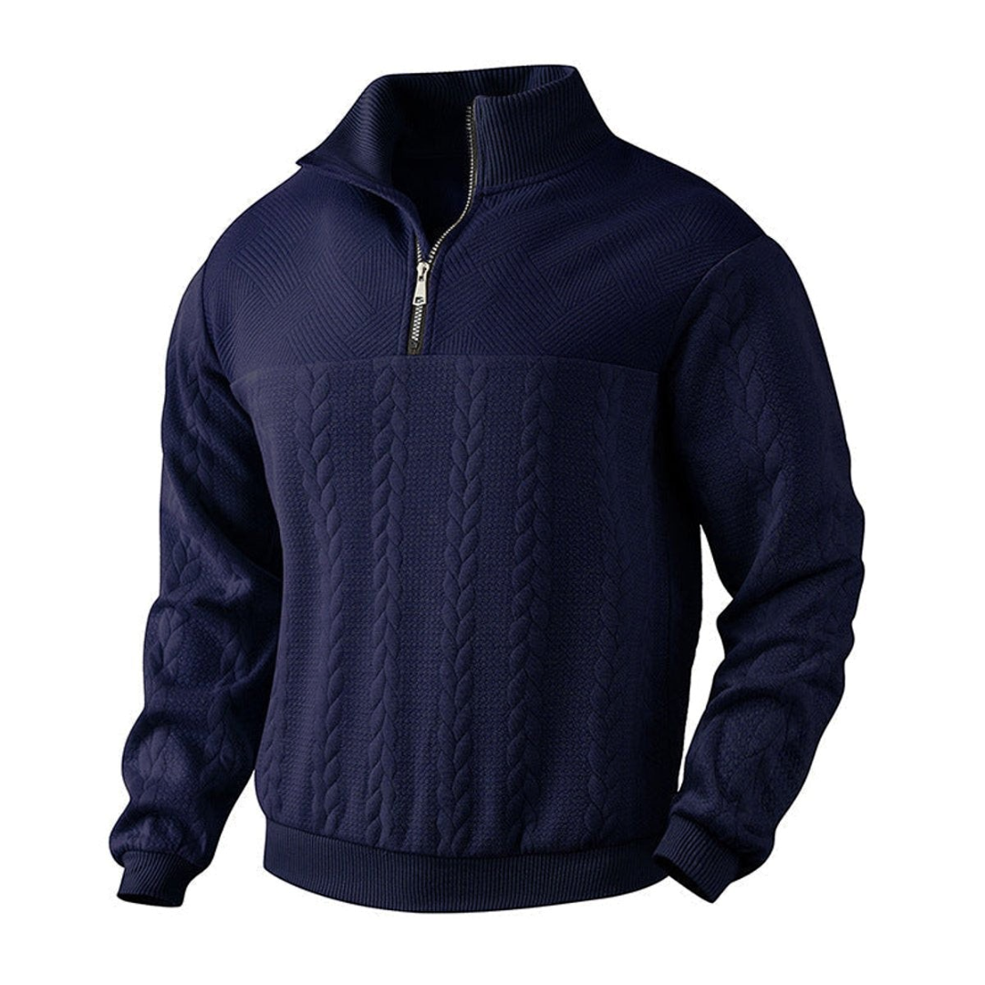 Lachlan | Men's Cable Knit Quarter-Zip Pullover Sweater