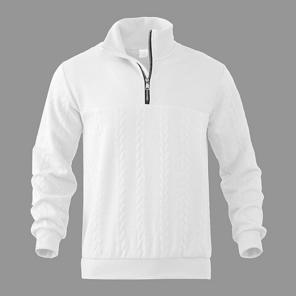 Lachlan | Men's Cable Knit Quarter-Zip Pullover Sweater