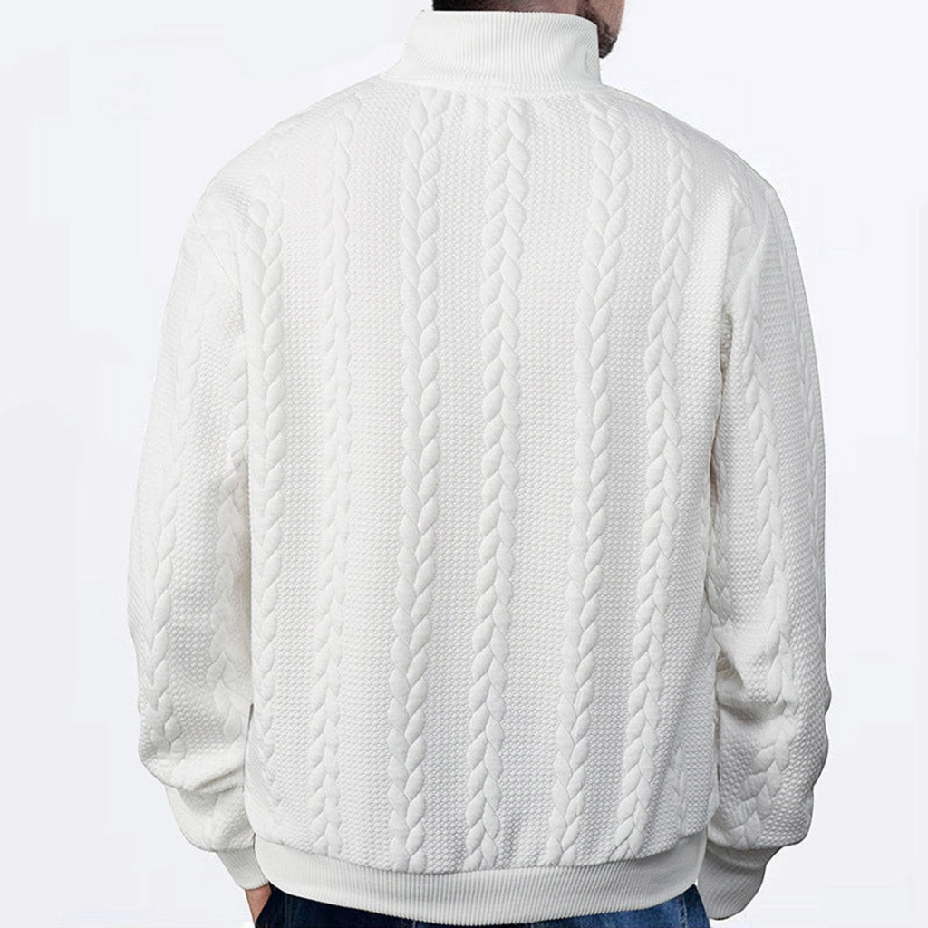 Lachlan | Men's Cable Knit Quarter-Zip Pullover Sweater
