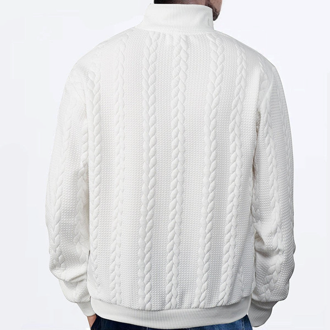 Lachlan | Men's Cable Knit Quarter-Zip Pullover Sweater