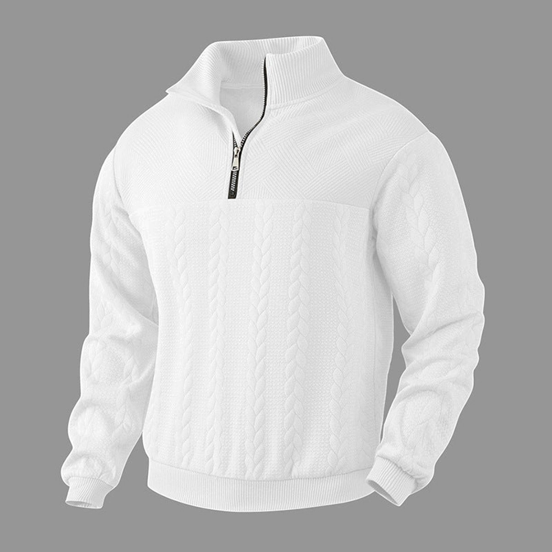 Lachlan | Men's Cable Knit Quarter-Zip Pullover Sweater