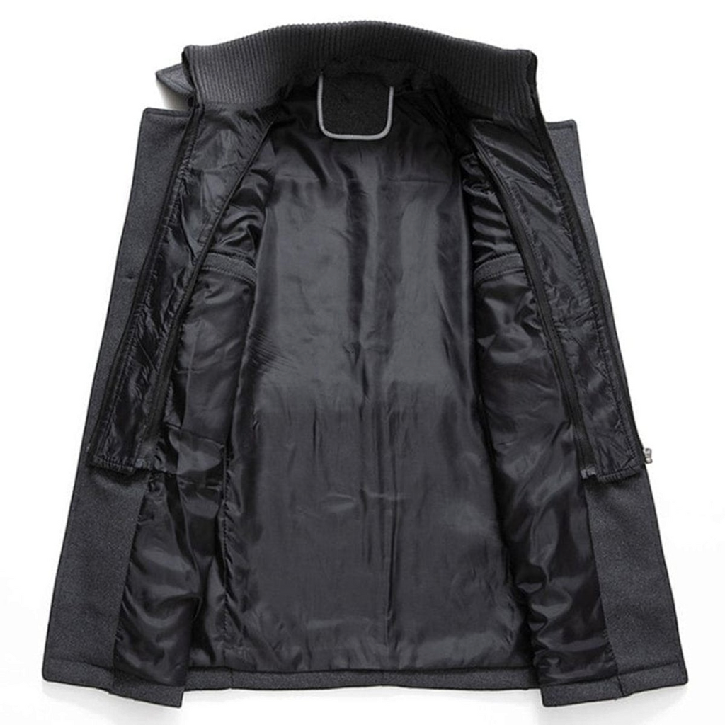 Lucas | Men's Wool-Blend Double-Layer Single-Breasted Overcoat
