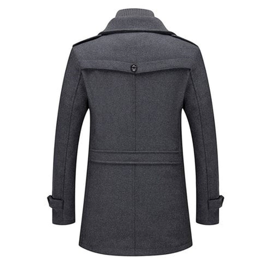 Lucas | Men's Wool-Blend Double-Layer Single-Breasted Overcoat