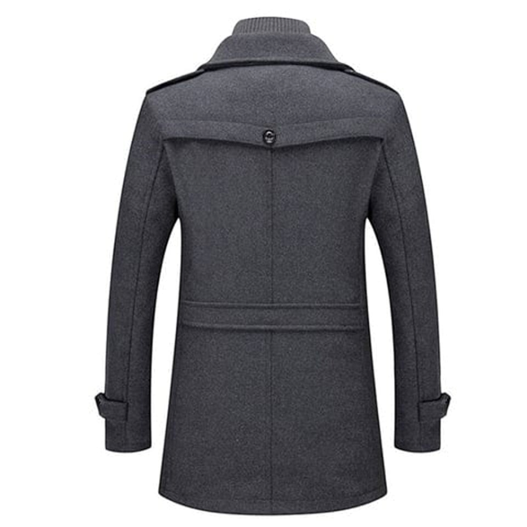 Lucas | Men's Wool-Blend Double-Layer Single-Breasted Overcoat