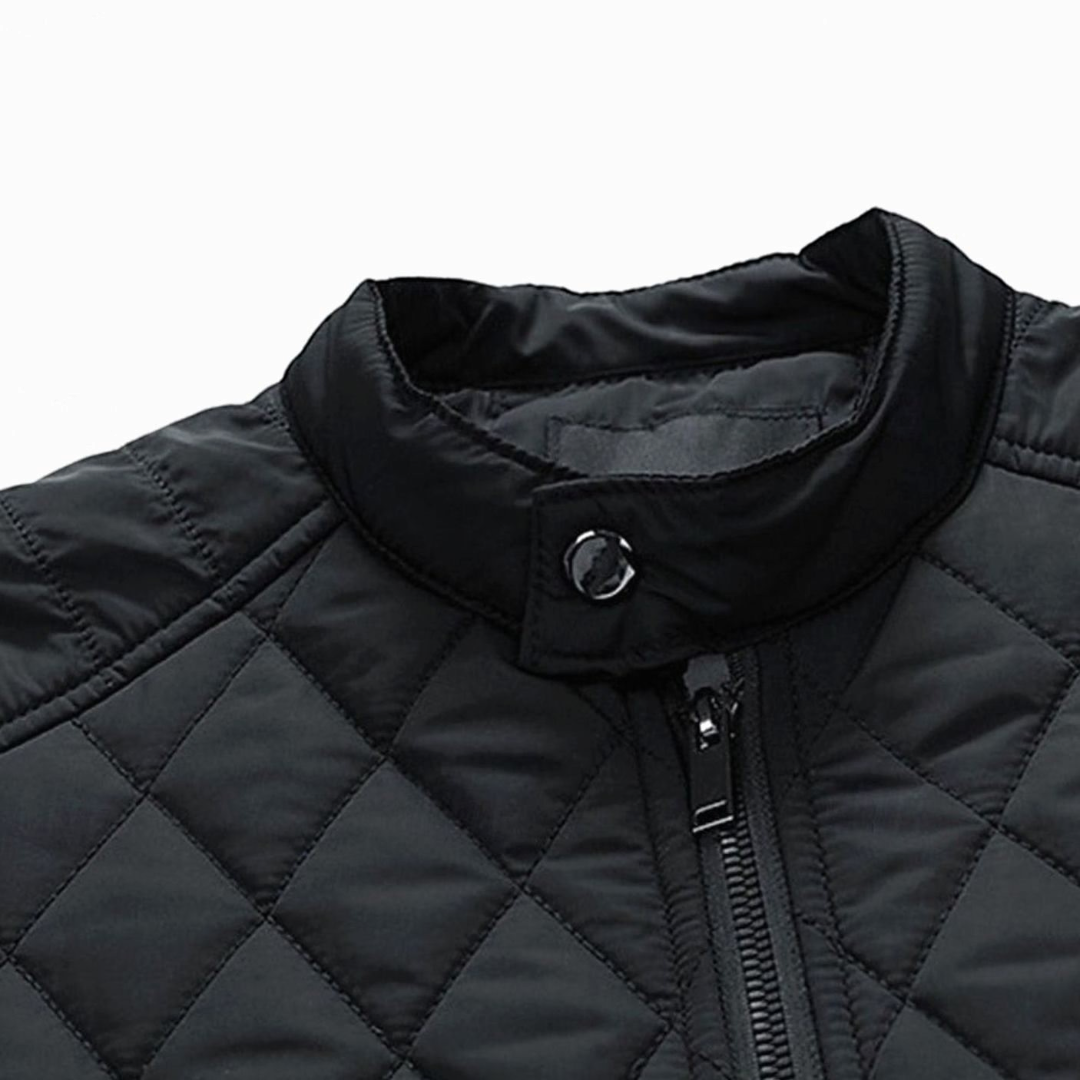 Malcolm | Men's Diamond Quilted Stand Collar Jacket