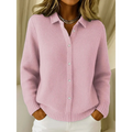 Margot | Women's Collared Textured Knit Button Cardigan