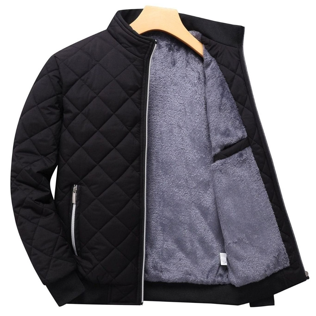 Mateo | Men's Fleece-Lined Quilted Full-Zip Bomber Jacket