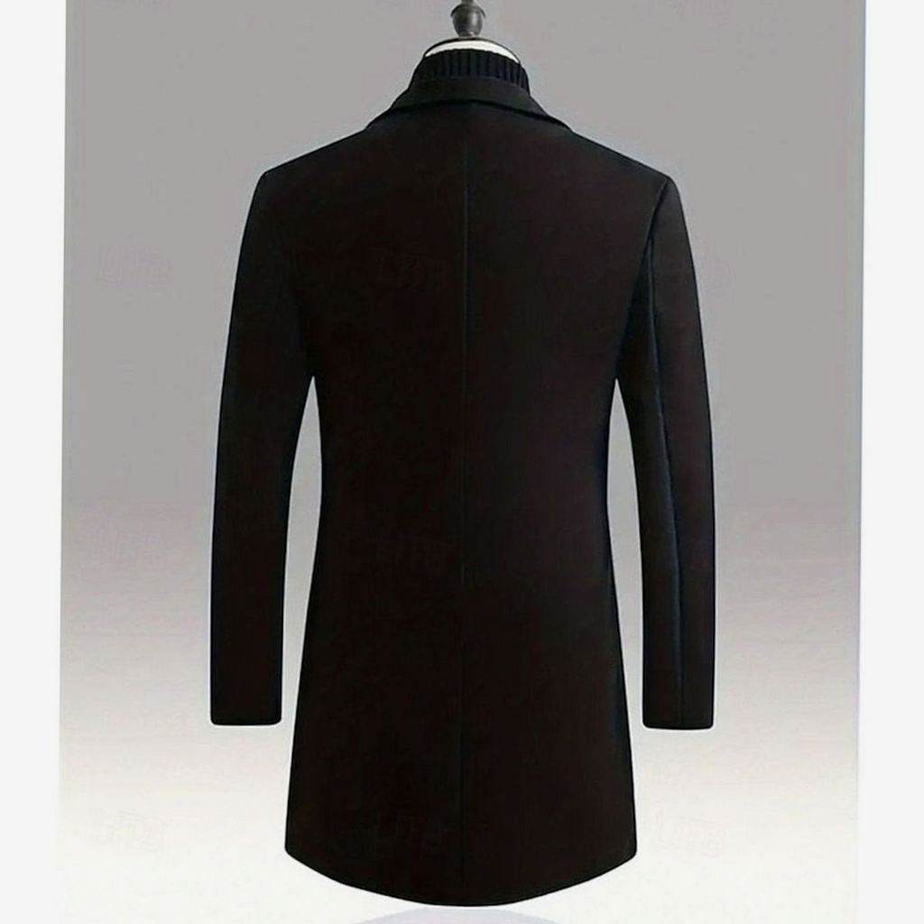 Percival | Men's Long Wool Single-Breasted Overcoat